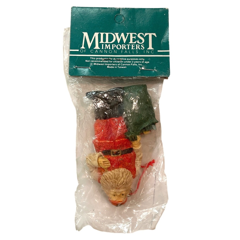 Vintage Santa Holding Toy Bag Ornament Christmas Midwest Cannon Falls